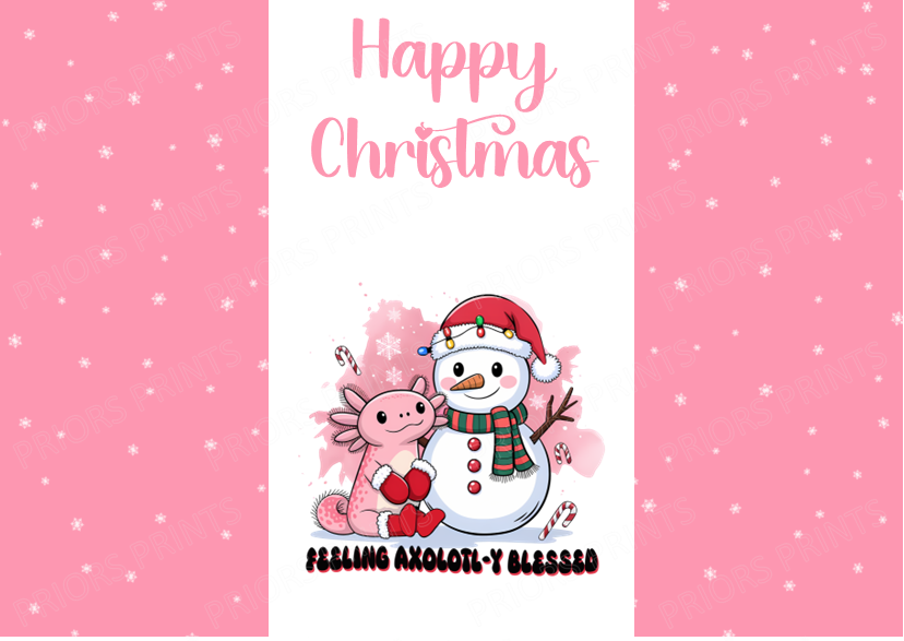 Axolotl Christmas Chocolate Bar Wrapper
