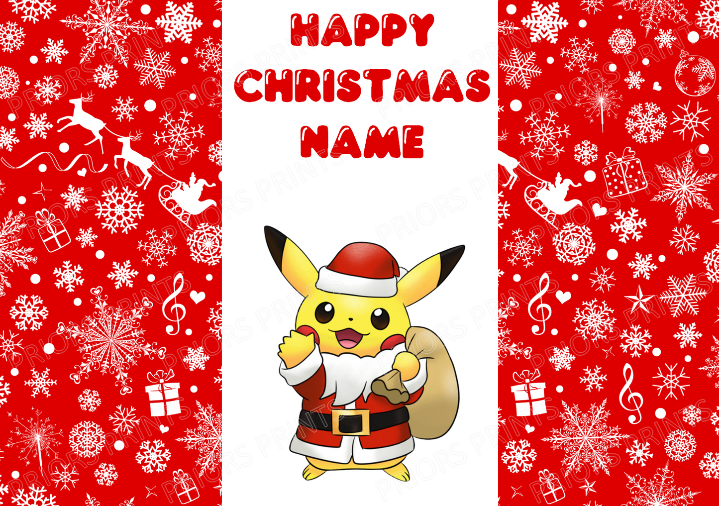 Pokemon Christmas Personalised Chocolate Bar Wrappers