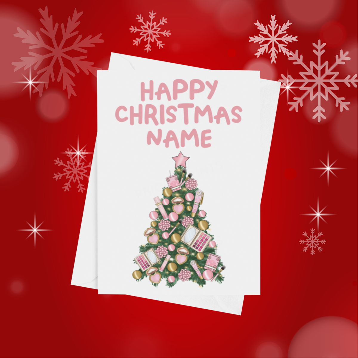 Personalised Character Christmas Tree Card