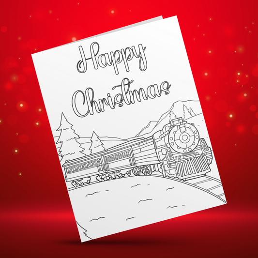 Colour Your Own Polar Express Christmas Card