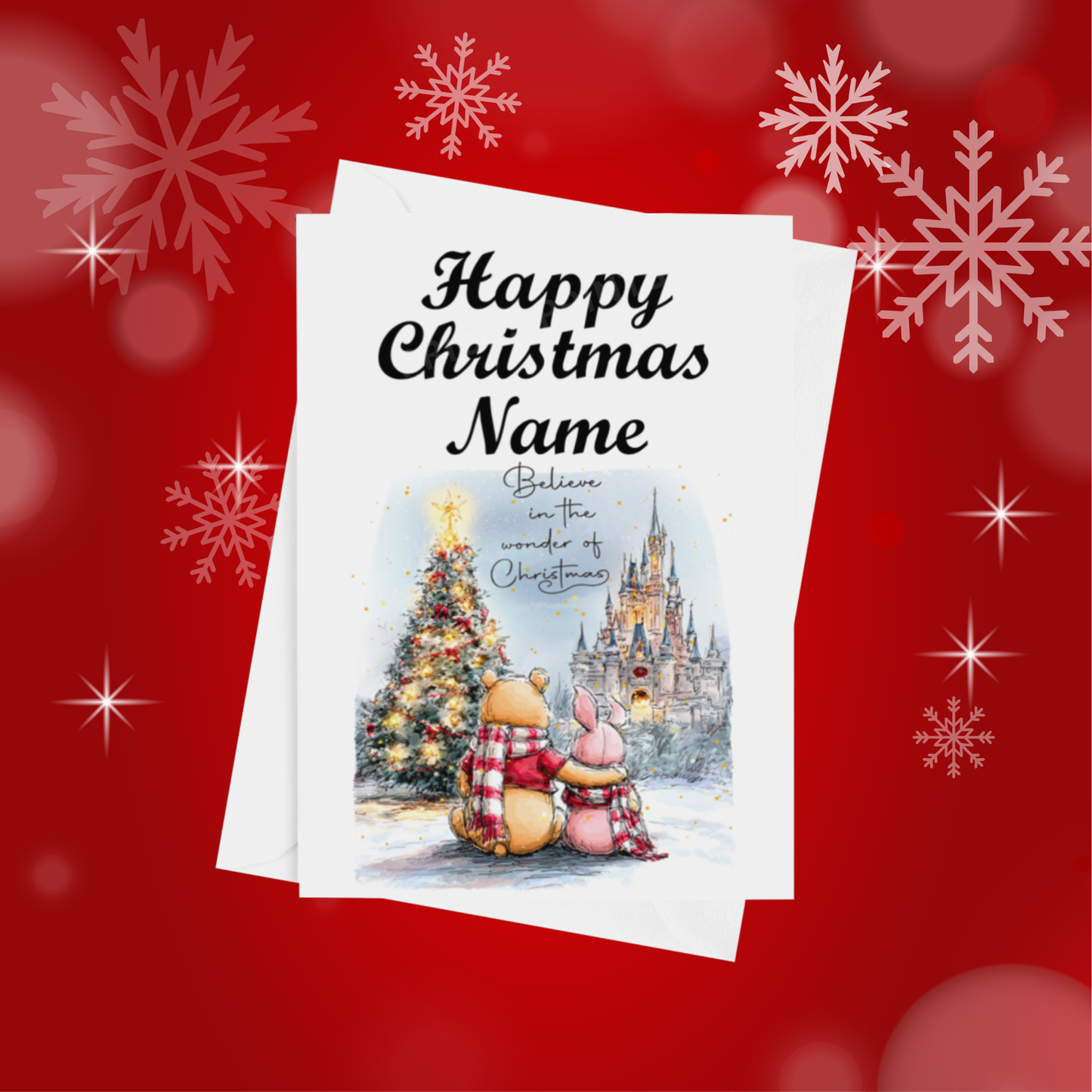Cute Character Couples Personalised Christmas Card