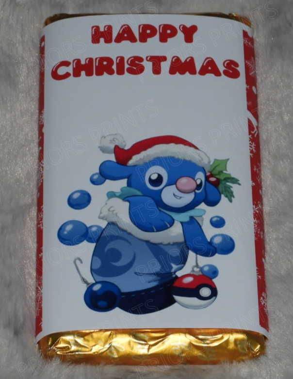 Pokemon Christmas Personalised Chocolate Bar Wrappers