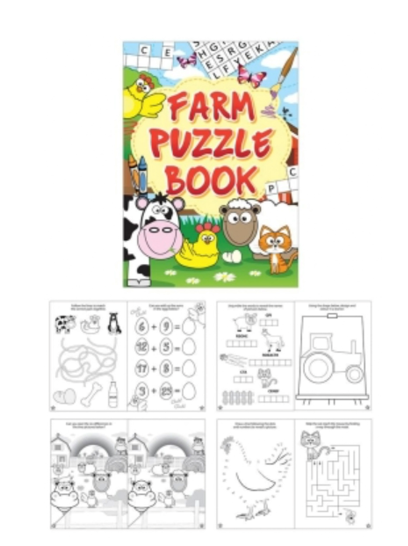 A6 Mini Books Themed Puzzle Books (Farm, Dino, Gamer, Unicorn, Superhero, Princess, Smiley Face & Football)