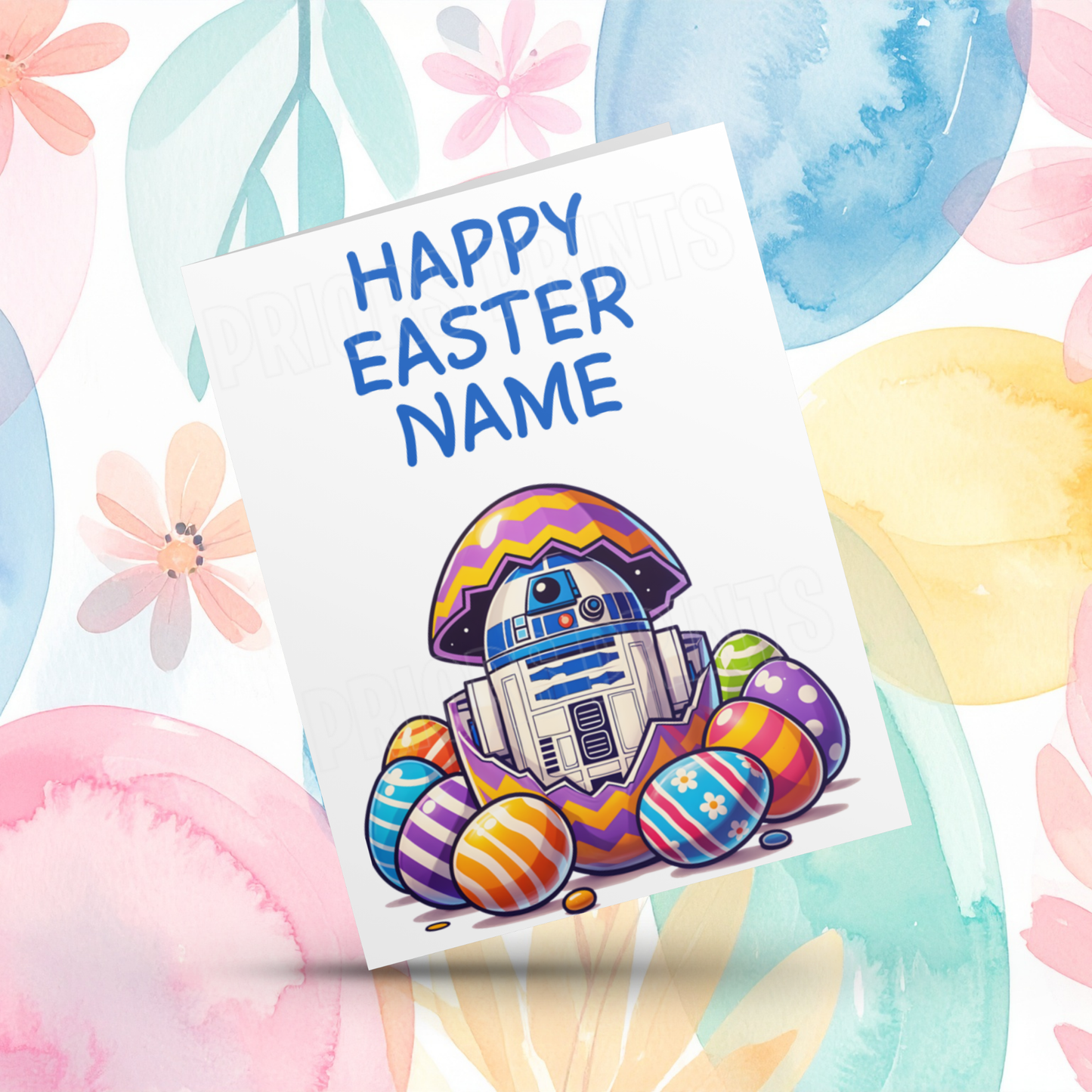 Mixed Characters in Easter Egg Personalised Easter Card- Listing 1