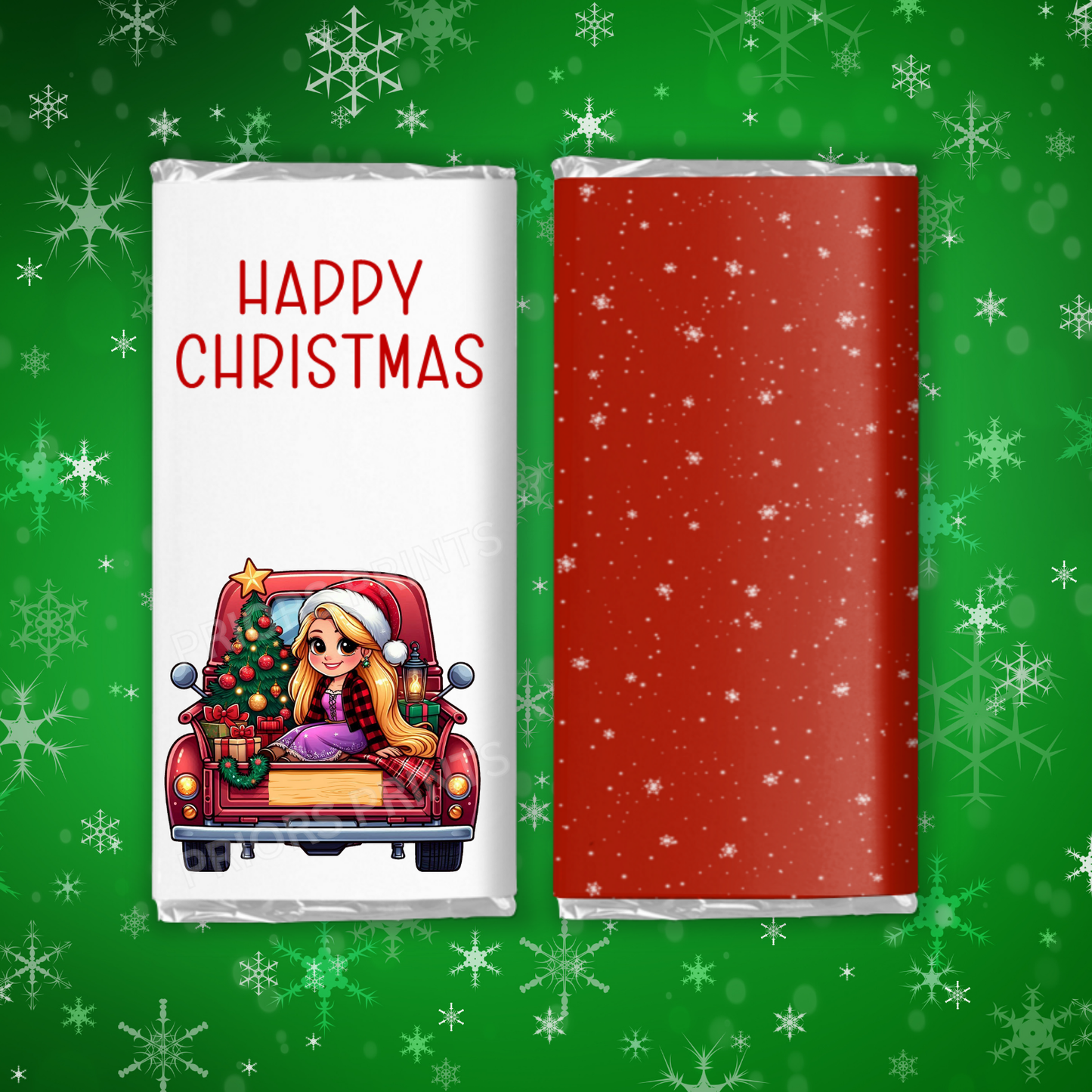 Characters in Truck Christmas Chocolate Bar Wrapper