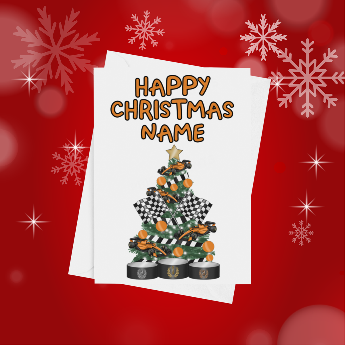 Personalised Character Christmas Tree Card