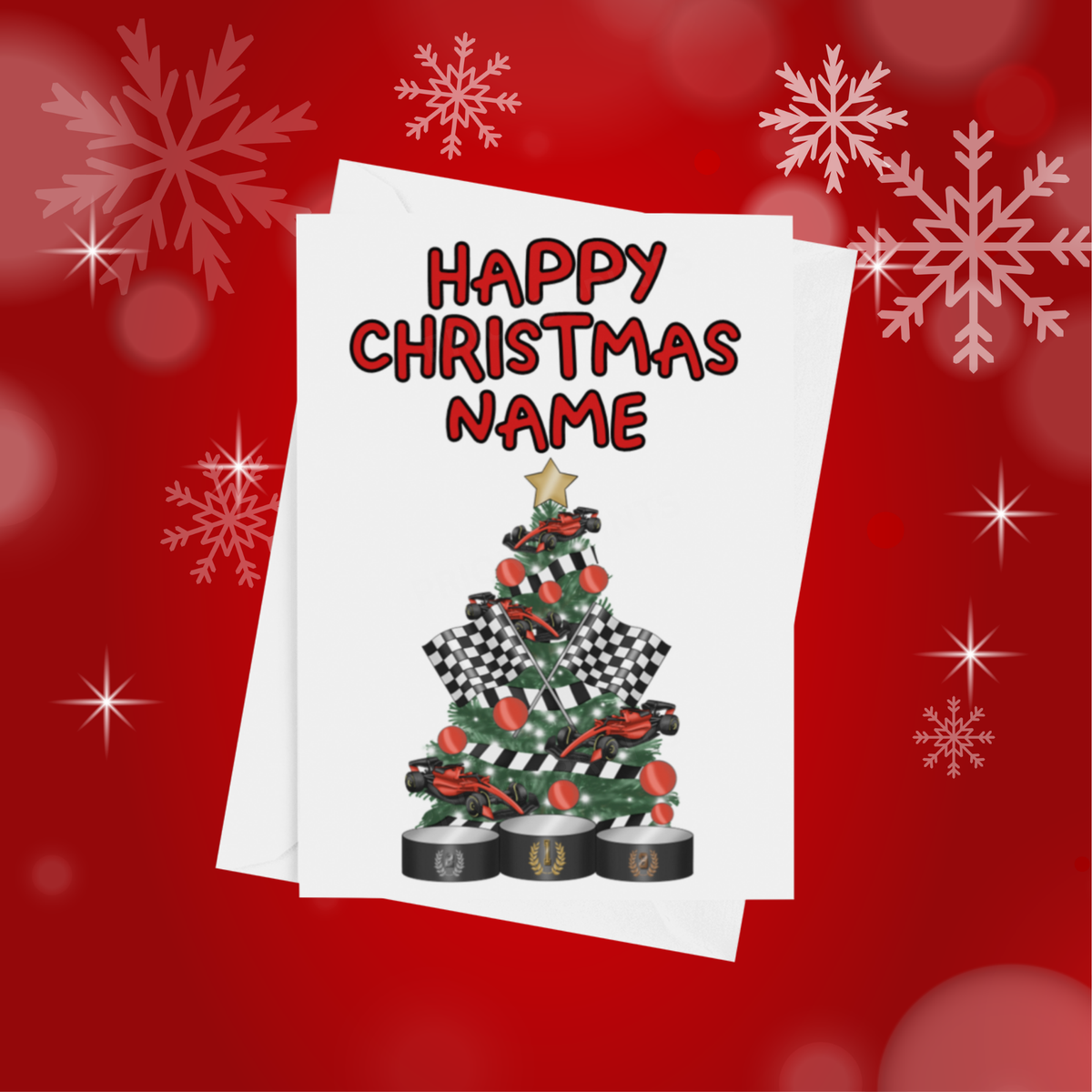 Personalised Character Christmas Tree Card