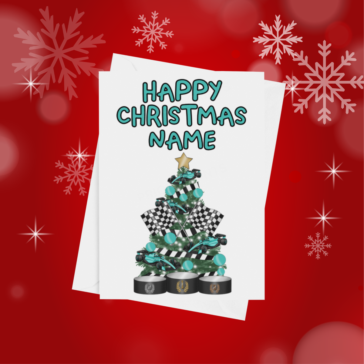 Personalised Character Christmas Tree Card