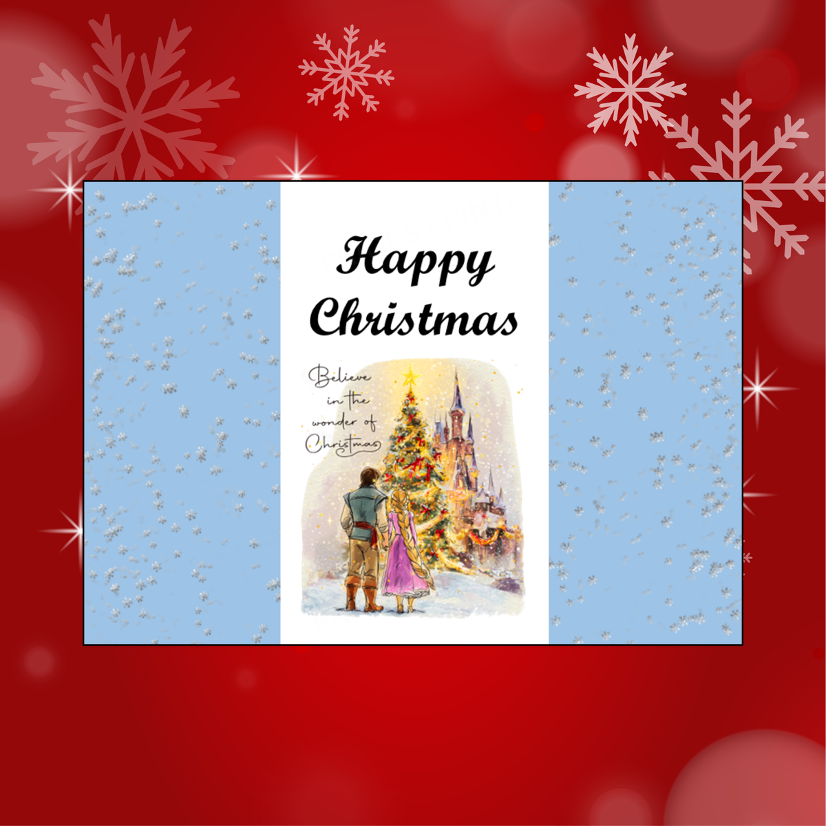 Cute Character Couples Christmas Chocolate Bar Wrapper