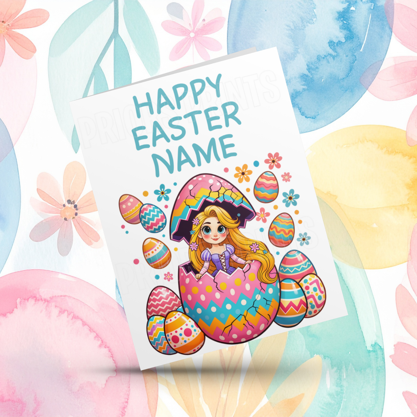 Mixed Characters in Easter Egg Personalised Easter Card- Listing 3