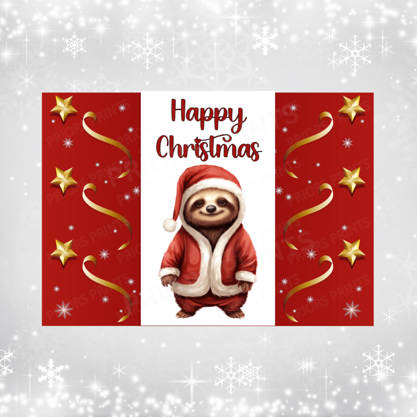 Animals in Santa Hat Christmas Chocolate Bar Wrapper