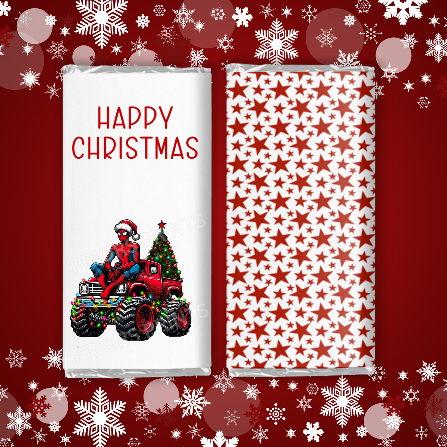 Characters Driving Truck Christmas Chocolate Bar Wrapper