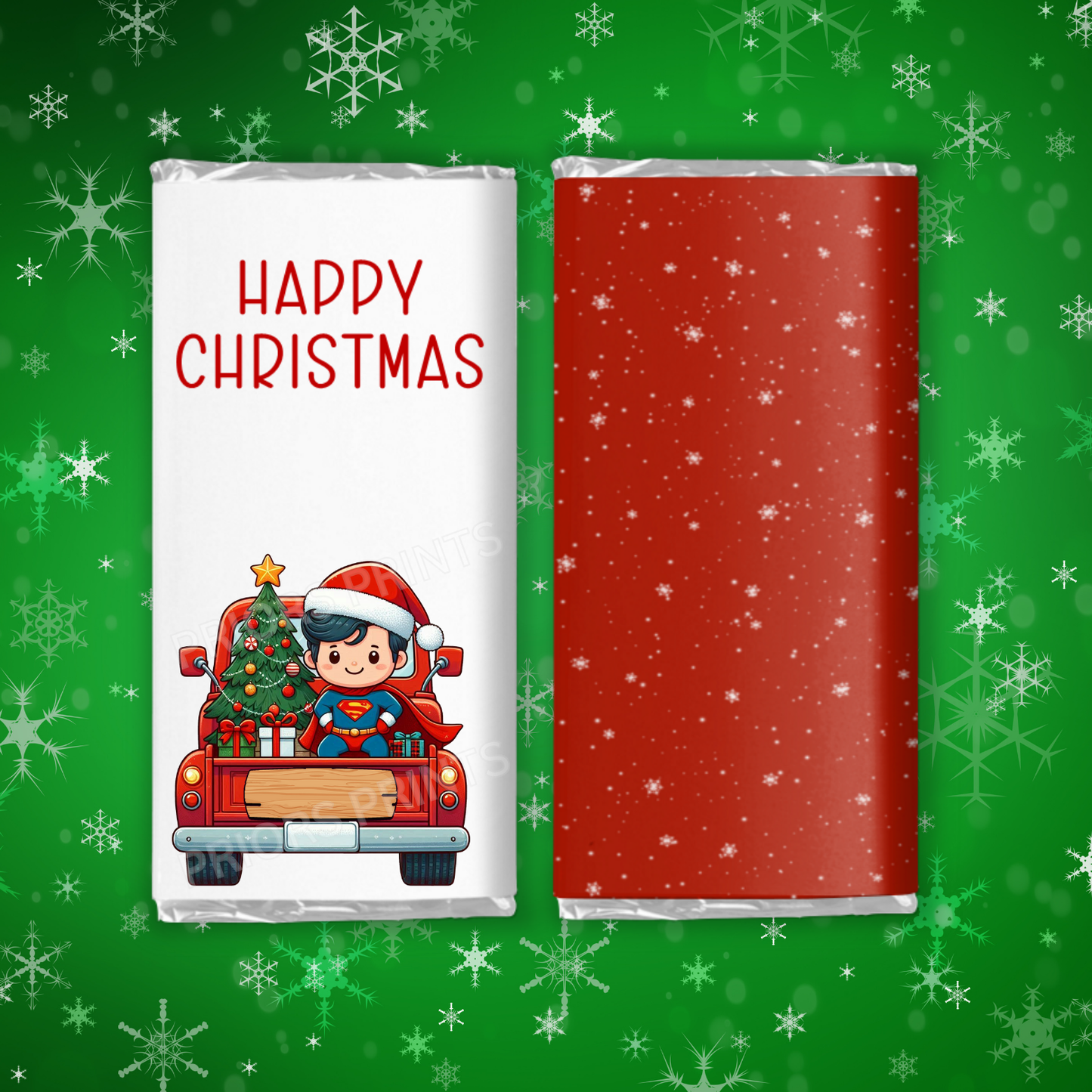 Characters in Truck Christmas Chocolate Bar Wrapper