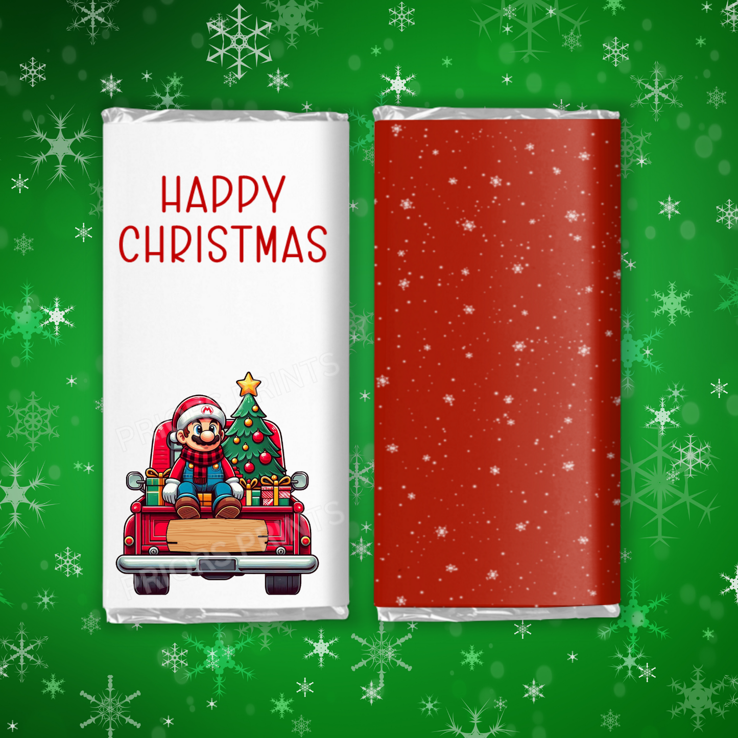 Characters in Truck Christmas Chocolate Bar Wrapper