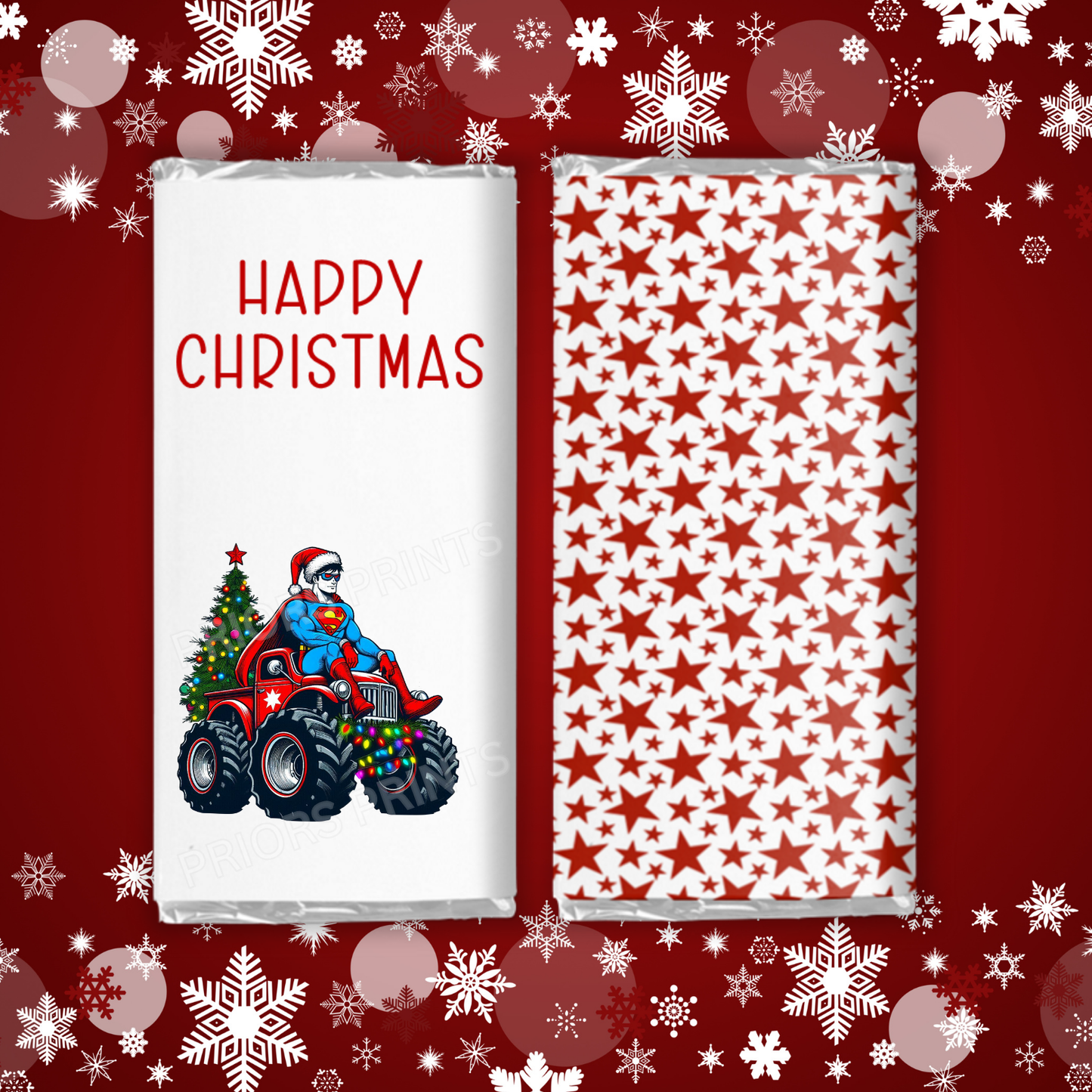 Characters Driving Truck Christmas Chocolate Bar Wrapper