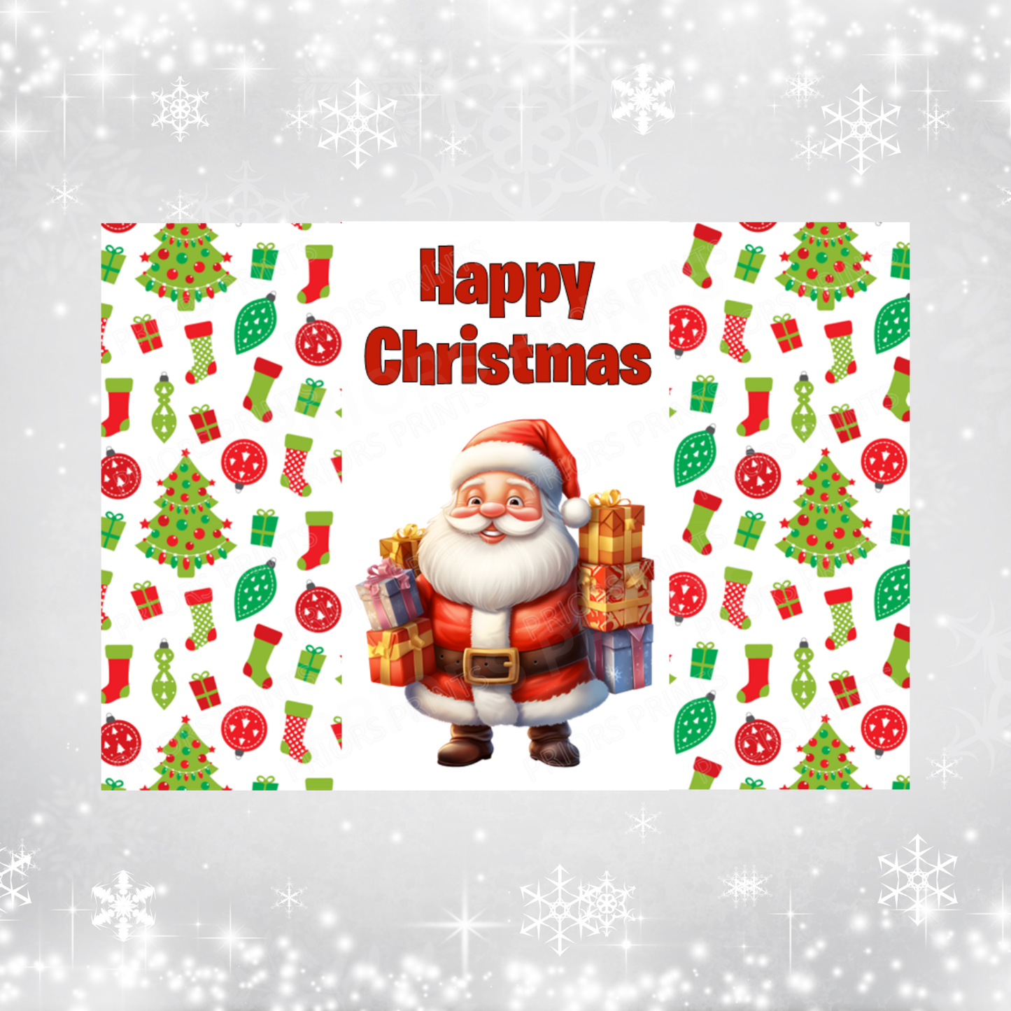 Cute Santa & Rudolph Christmas Chocolate Bar Wrapper