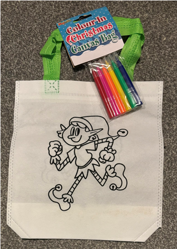 Colour Your Own Christmas Canvas Bag with Felts Included