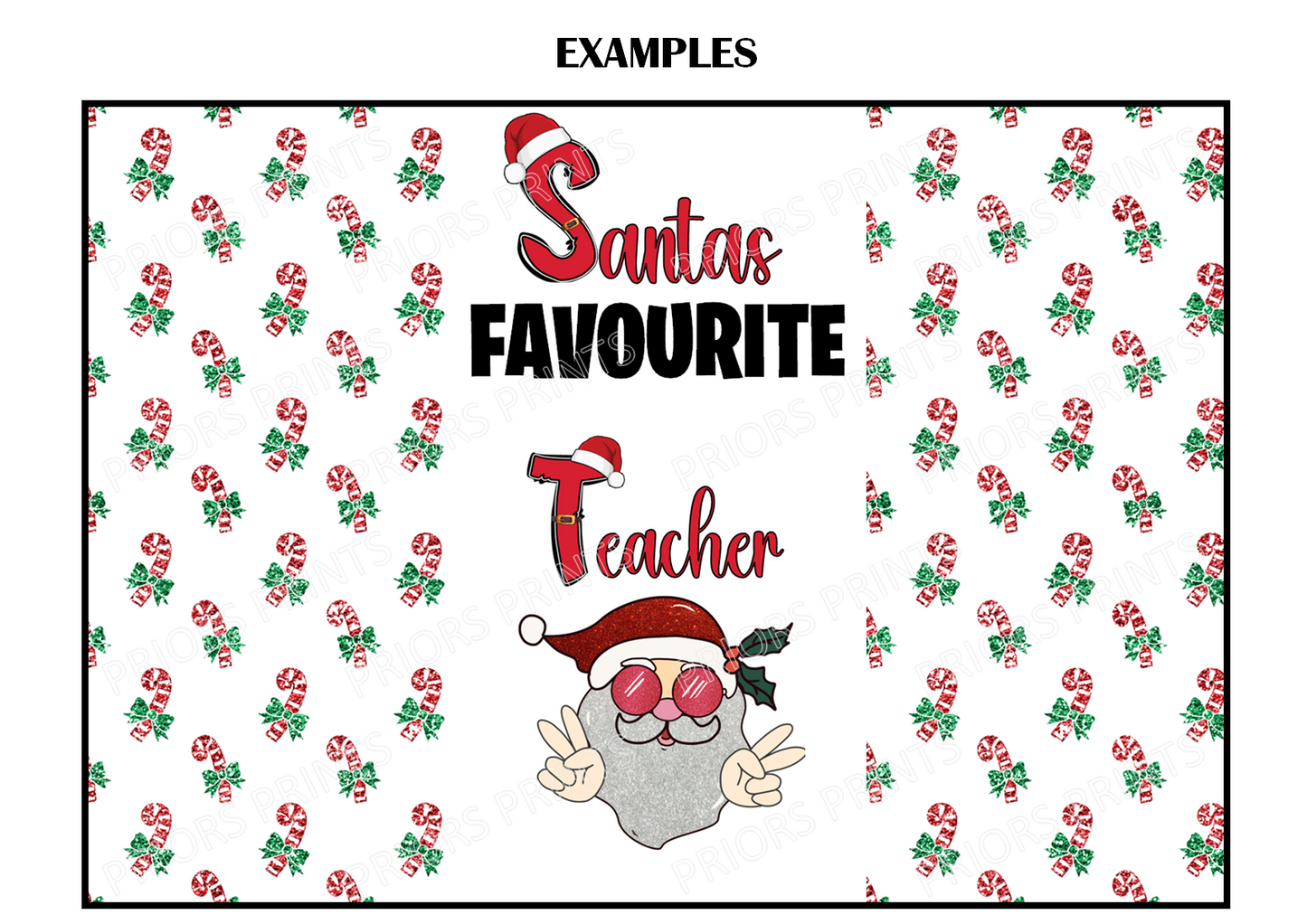 Santa's Favourite Christmas Chocolate Bar Wrappers