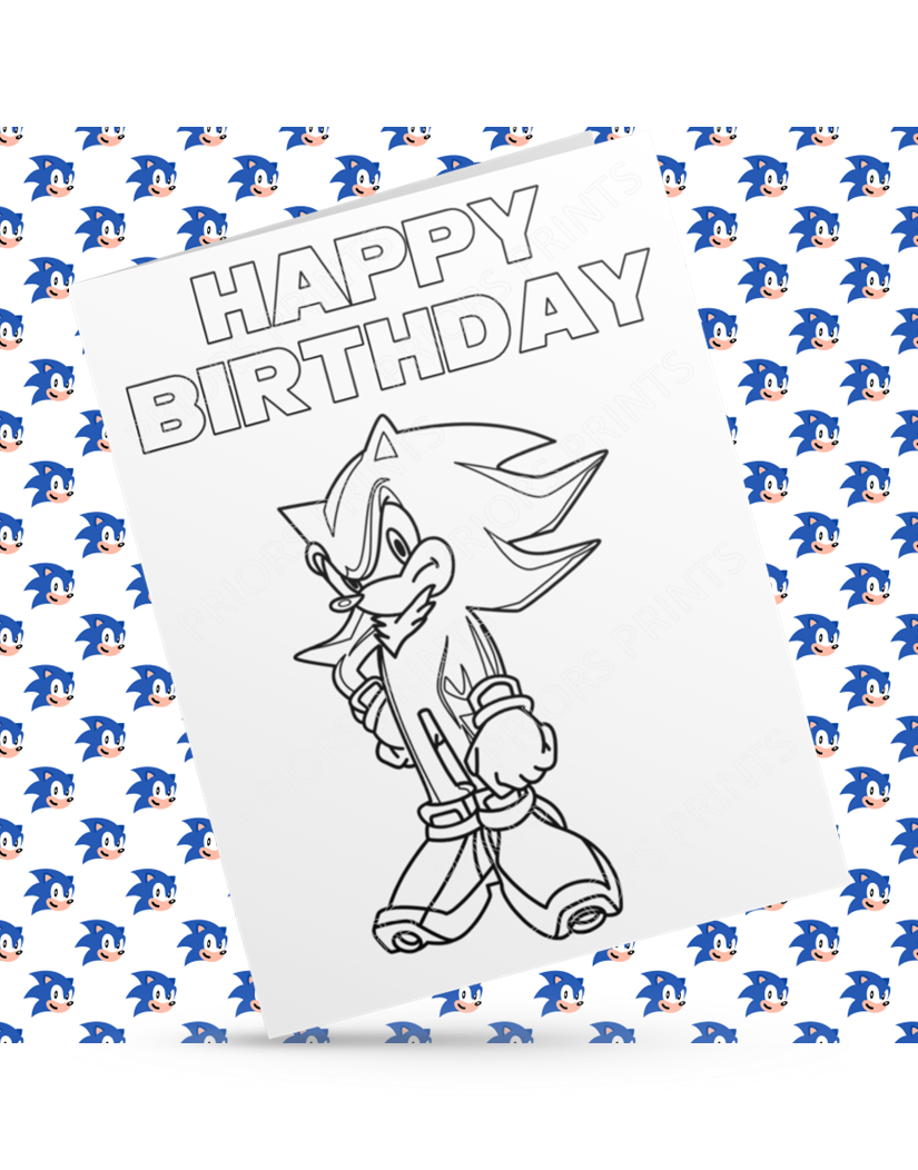 Sonic Colour Your Own Birthday Card