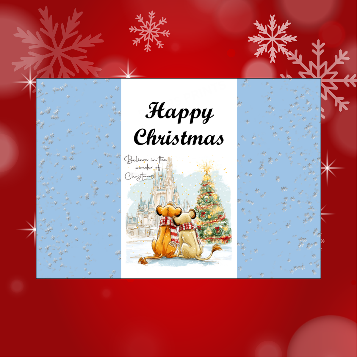 Cute Character Couples Christmas Chocolate Bar Wrapper