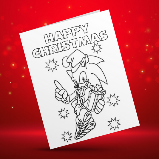 Colour Your Own Sonic The Hedgehog Christmas Card
