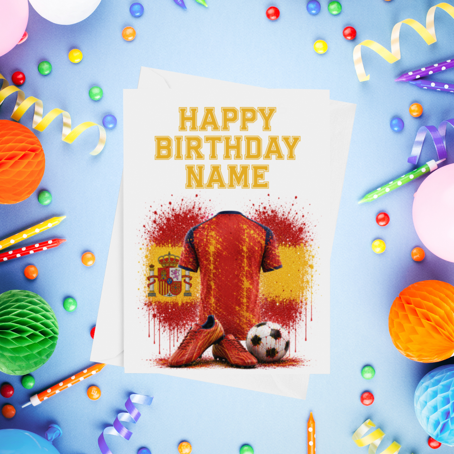 Football Shirts Personalised Birthday Card (World Teams)