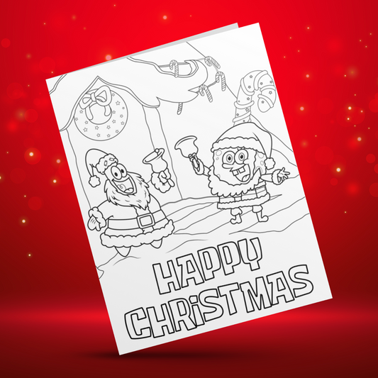 Colour Your Own Sponge Bob Christmas Card