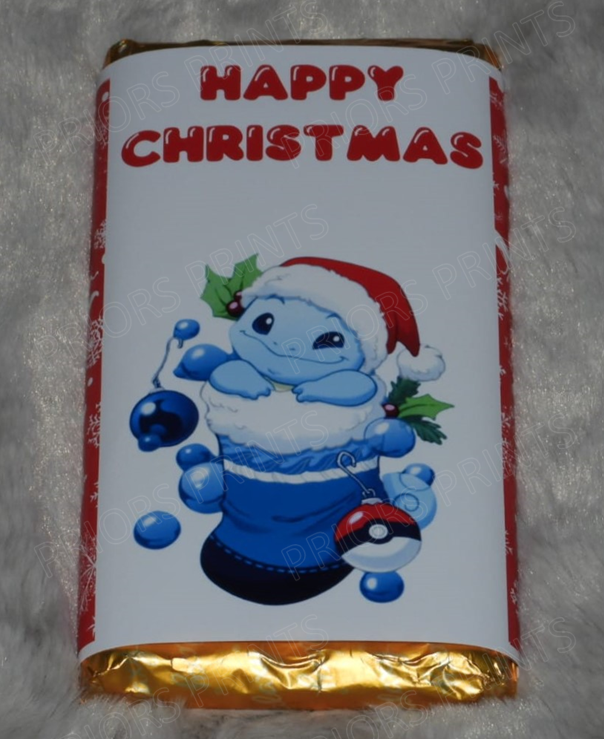 Pokemon Christmas Personalised Chocolate Bar Wrappers