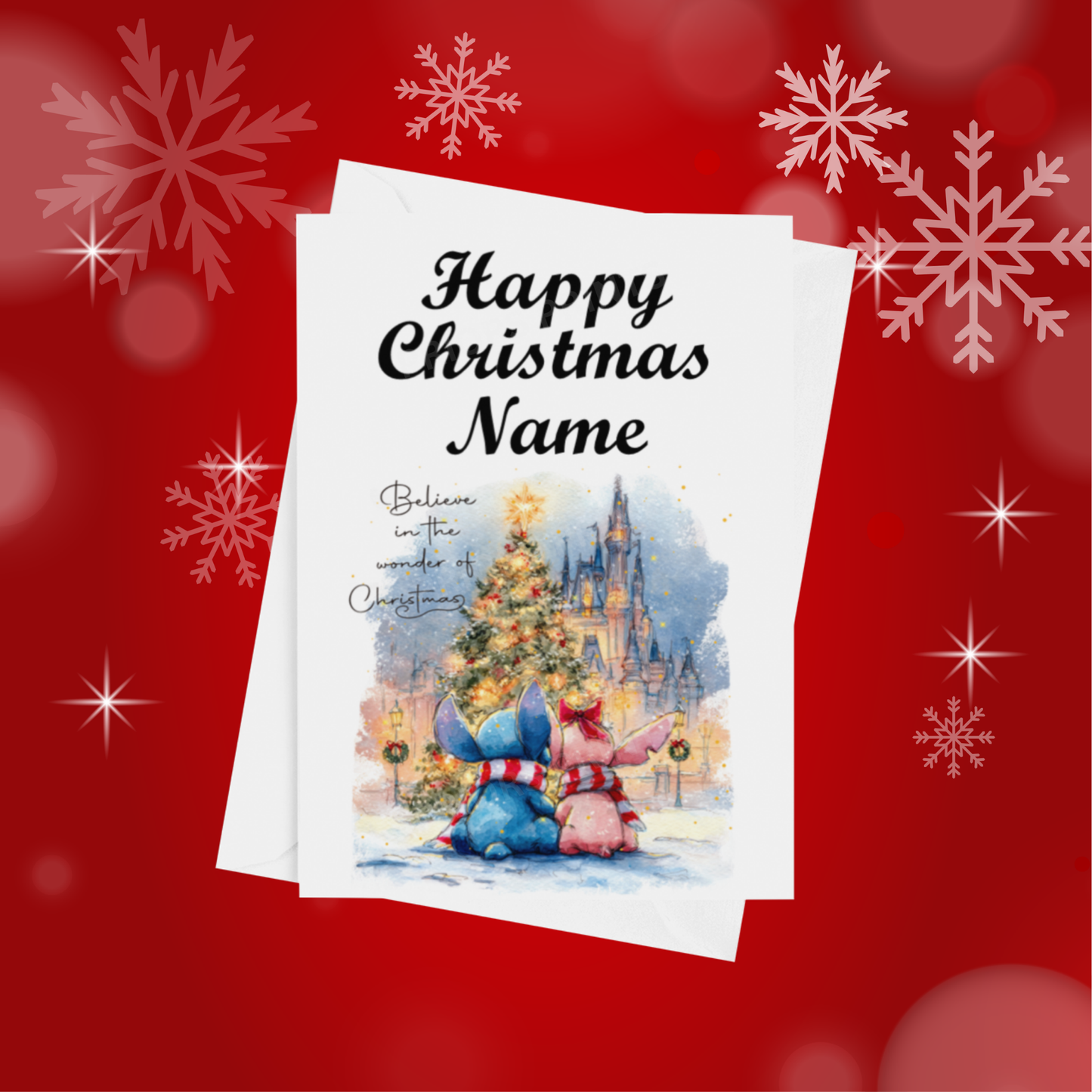 Cute Character Couples Personalised Christmas Card