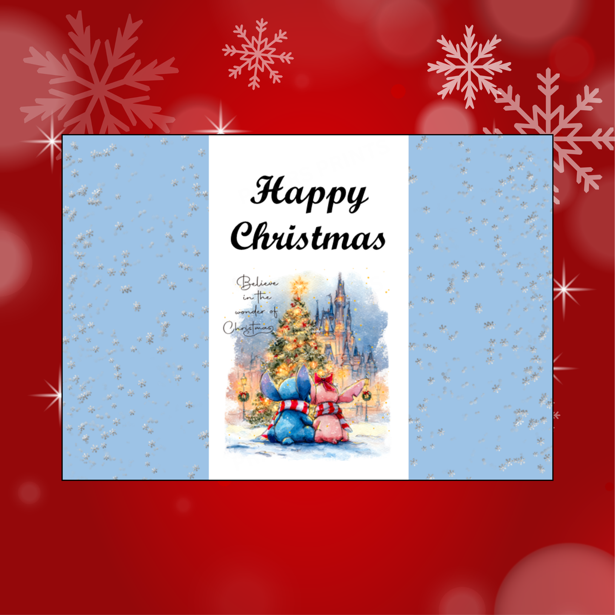 Cute Character Couples Christmas Chocolate Bar Wrapper