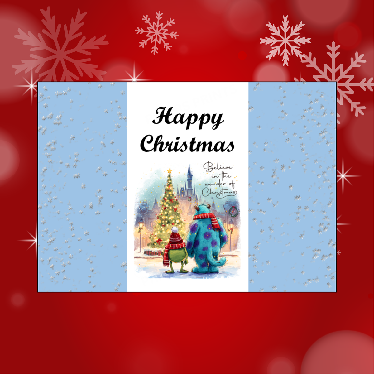 Cute Character Couples Christmas Chocolate Bar Wrapper