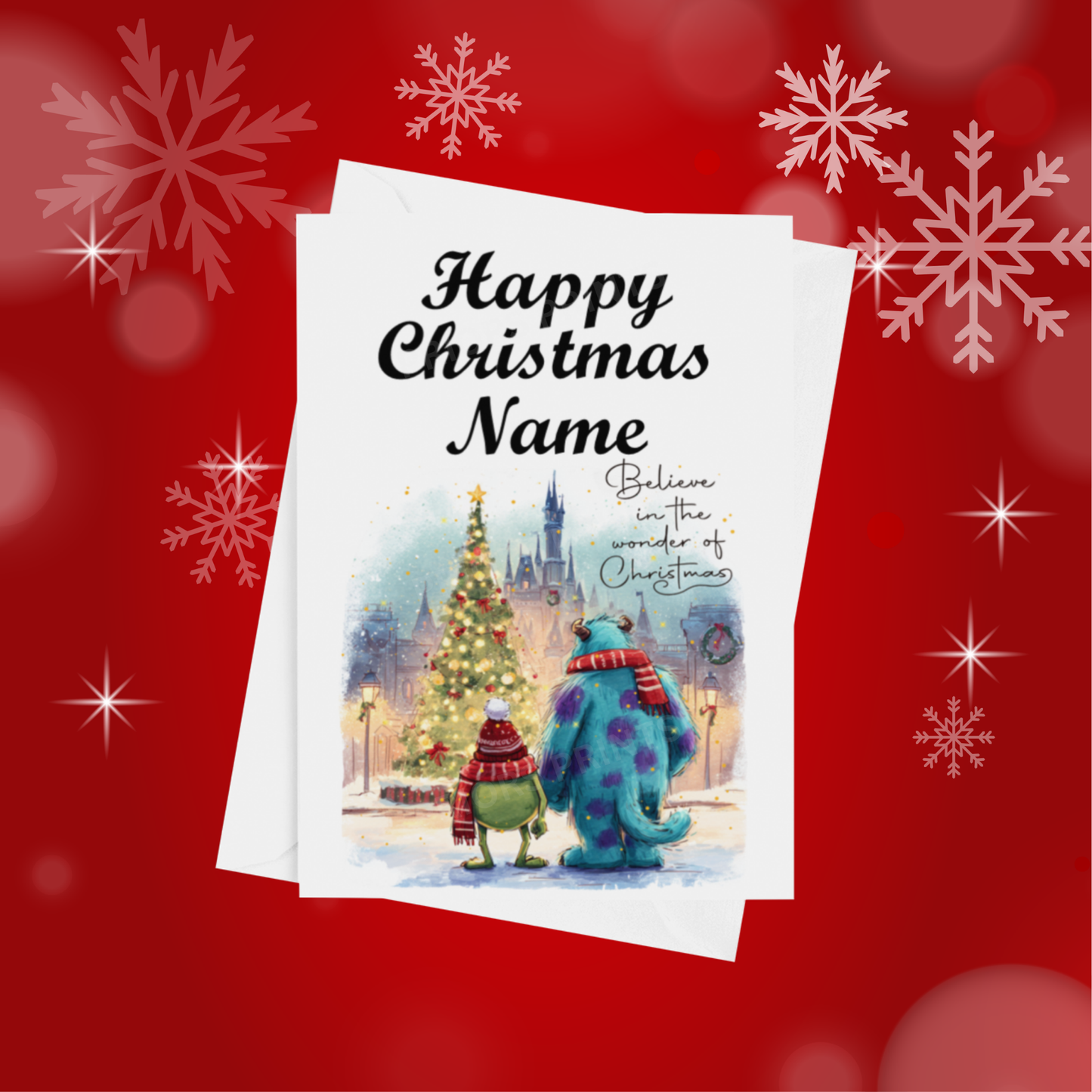 Cute Character Couples Personalised Christmas Card