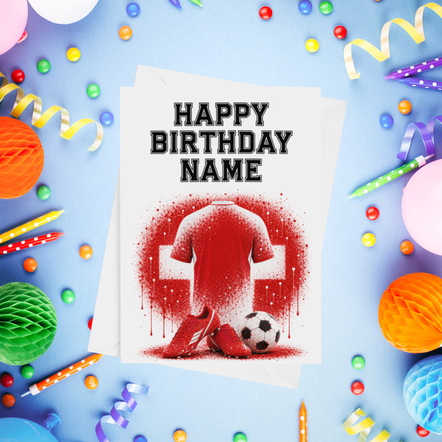 Football Shirts Personalised Birthday Card (World Teams)