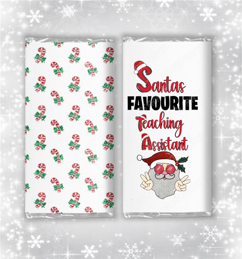 Santa's Favourite Christmas Chocolate Bar Wrapper for Teacher Nurse ect