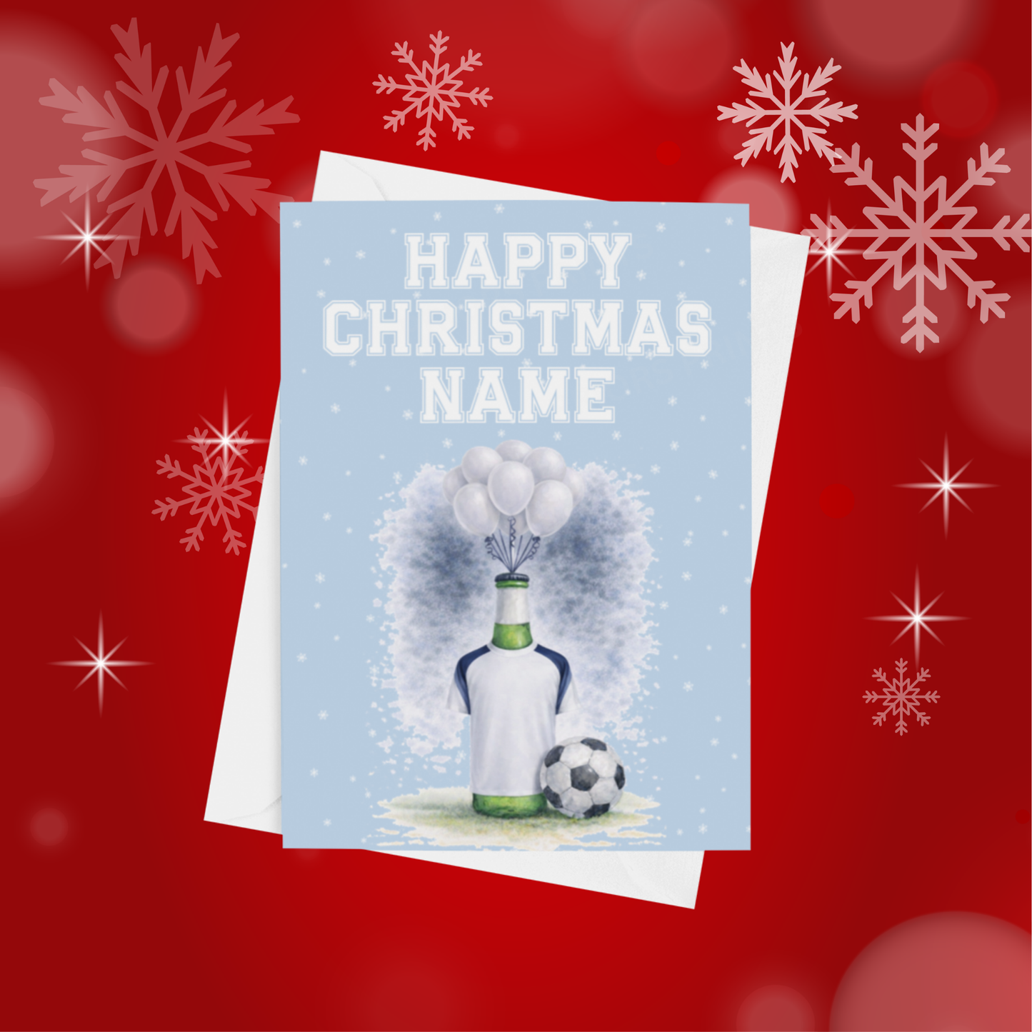 Football Team Beer Bottles Personalised Christmas Card (Premier League Teams)