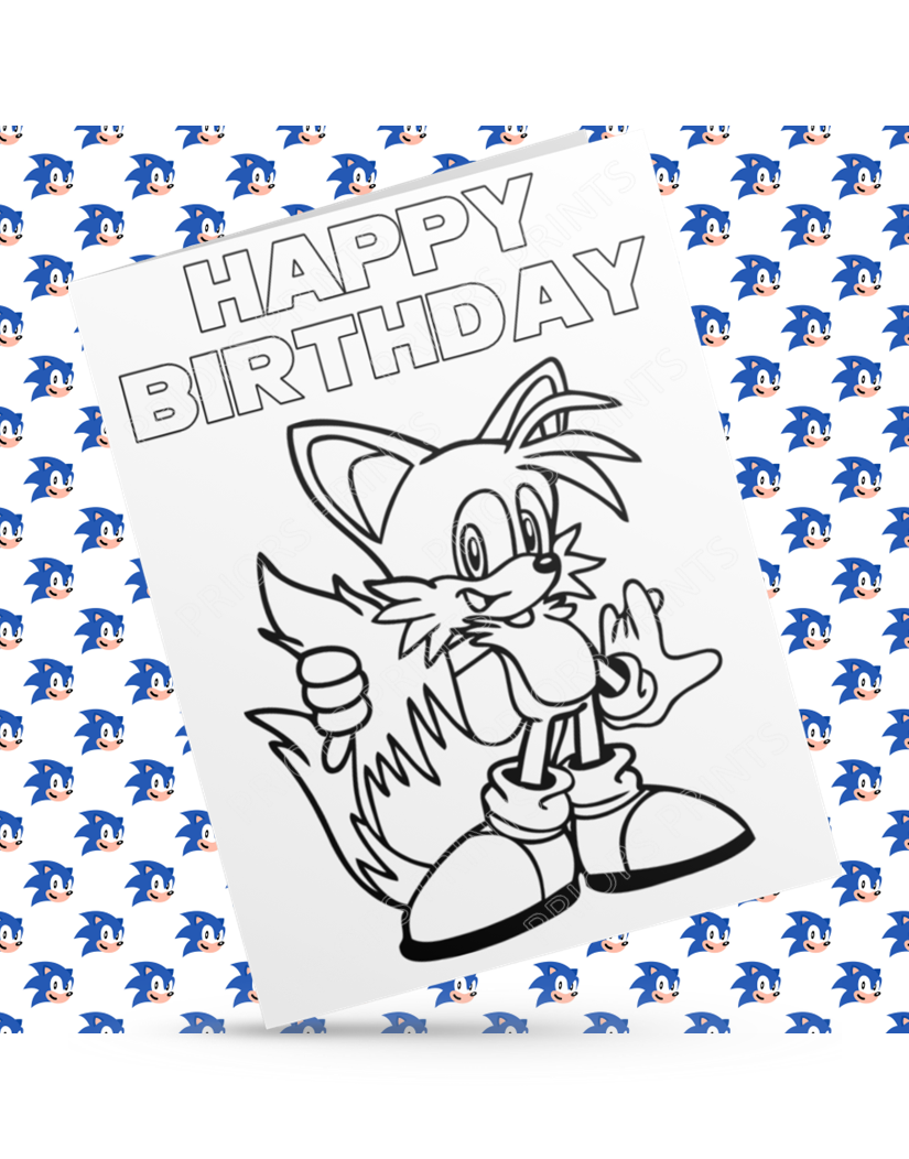 Sonic Colour Your Own Birthday Card