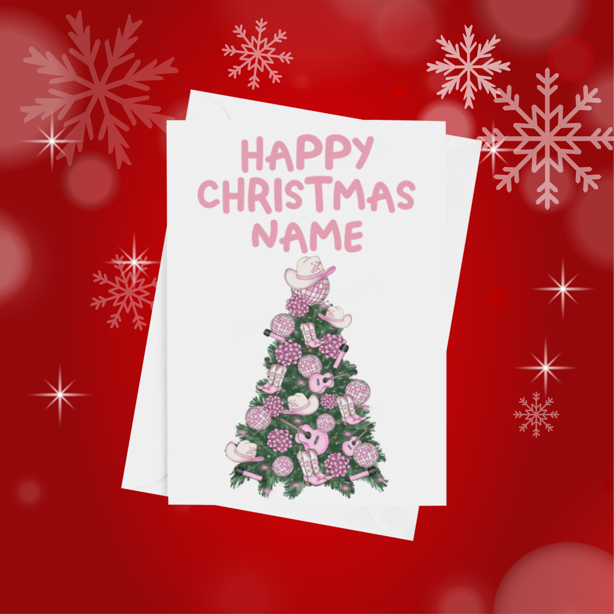 Personalised Character Christmas Tree Card