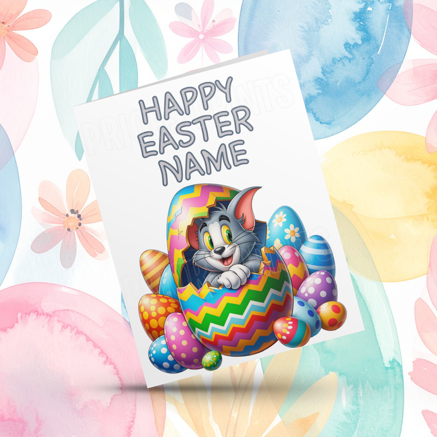 Mixed Characters in Easter Egg Personalised Easter Card- Listing 3