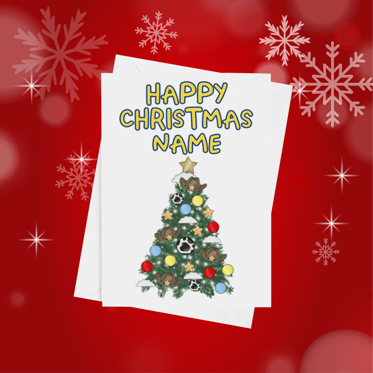 Personalised Character Christmas Tree Card