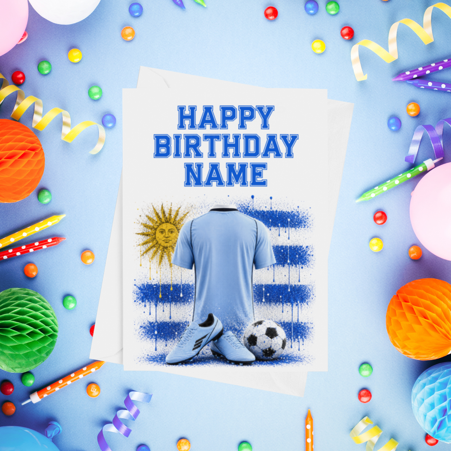 Football Shirts Personalised Birthday Card (World Teams)