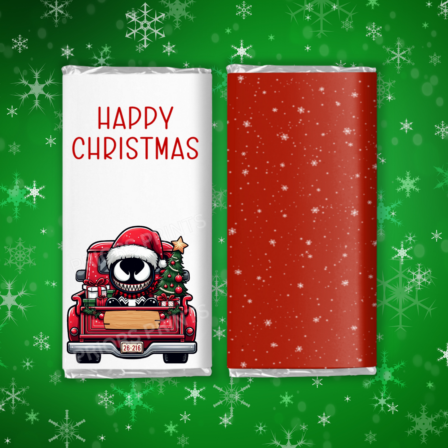 Characters in Truck Christmas Chocolate Bar Wrapper