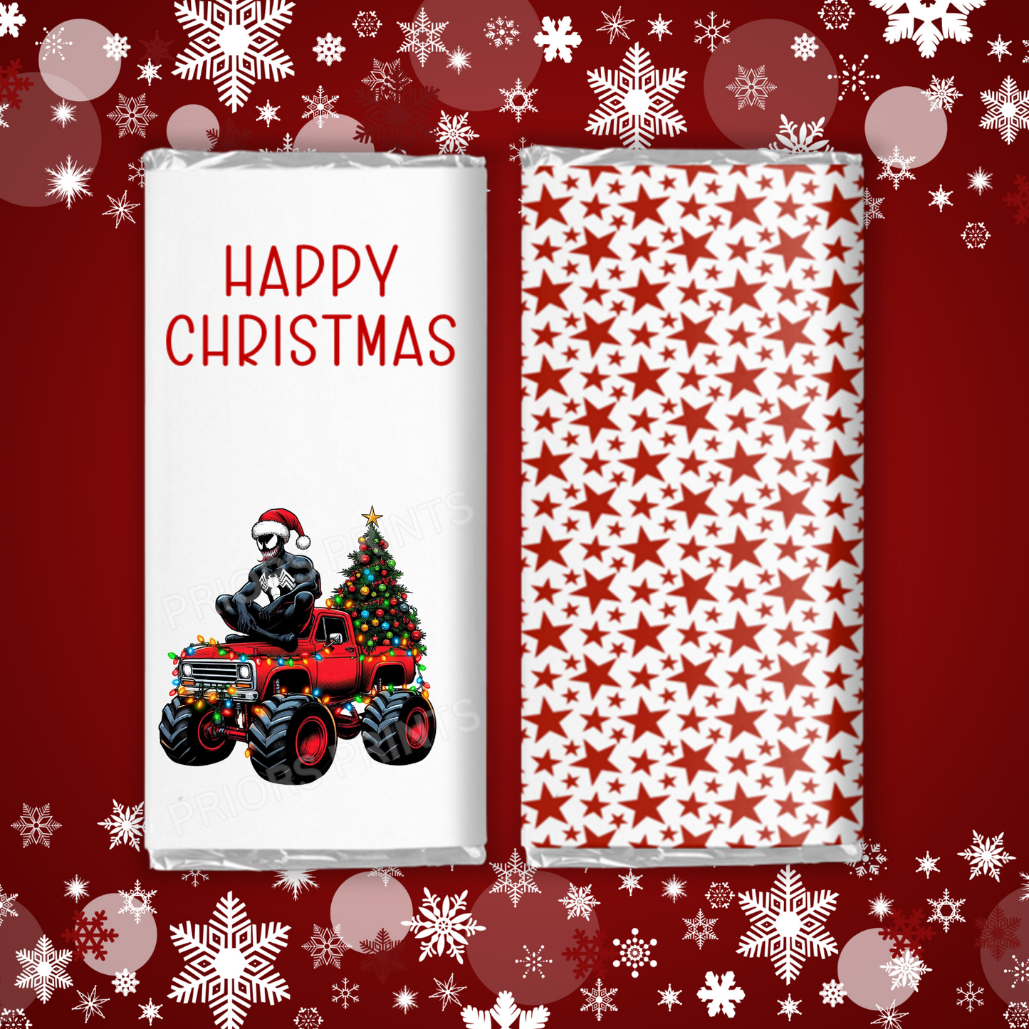 Characters Driving Truck Christmas Chocolate Bar Wrapper