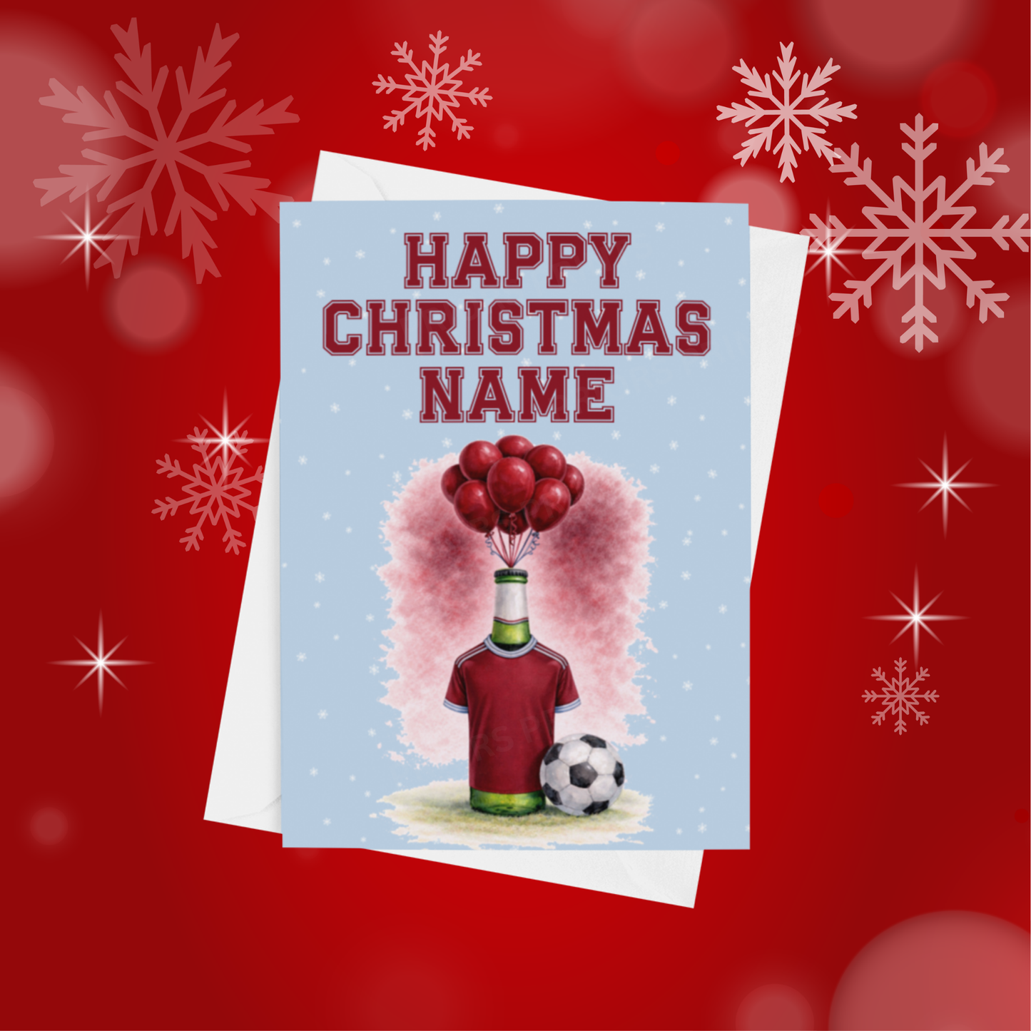 Football Team Beer Bottles Personalised Christmas Card (Premier League Teams)