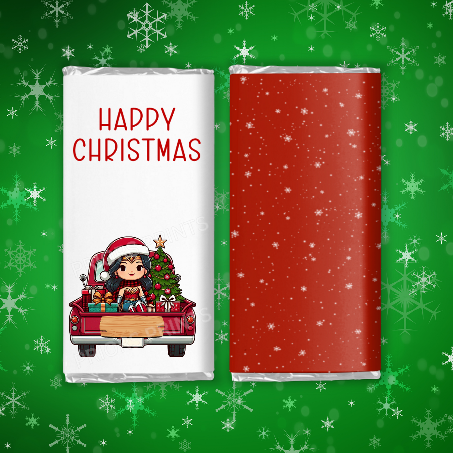 Characters in Truck Christmas Chocolate Bar Wrapper