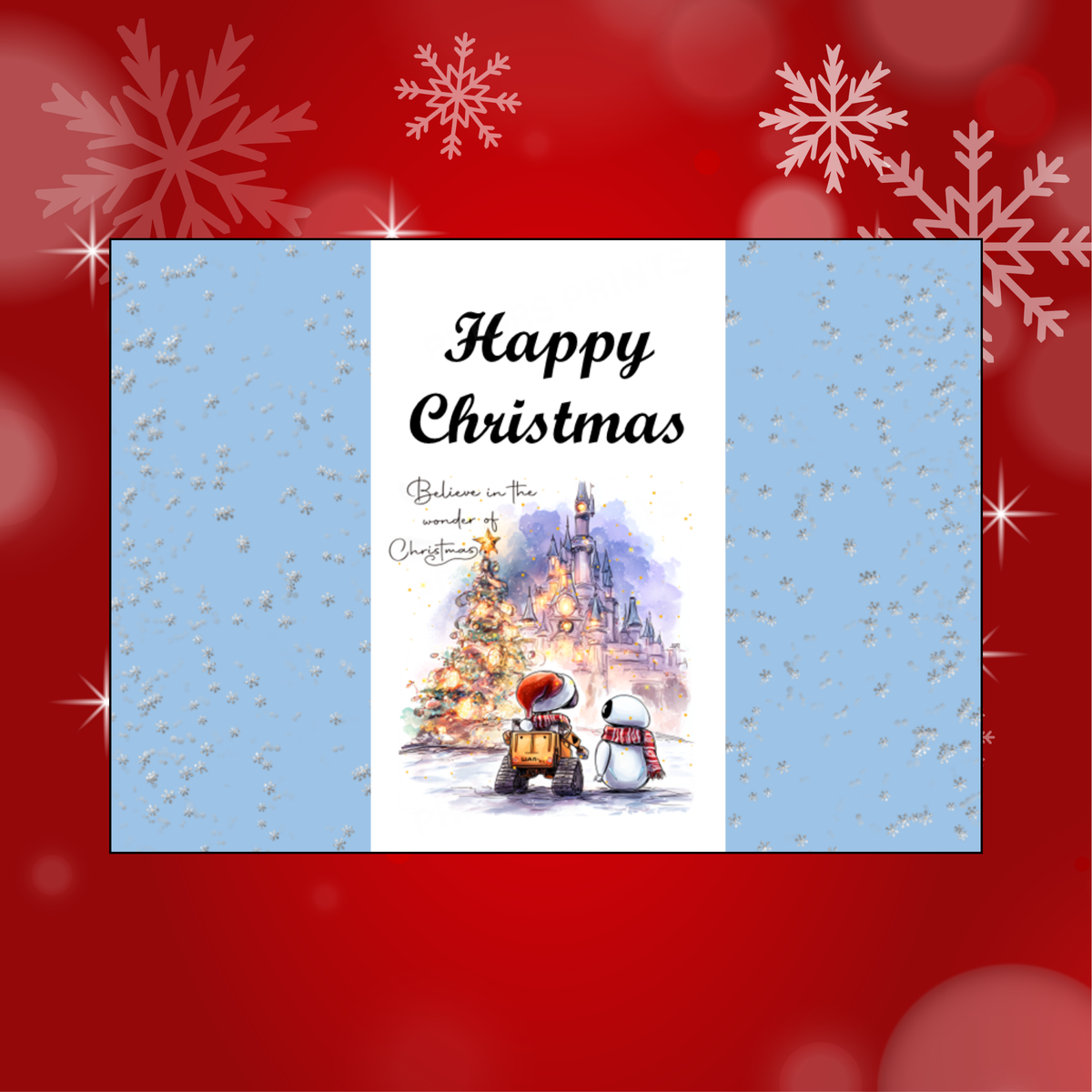 Cute Character Couples Christmas Chocolate Bar Wrapper