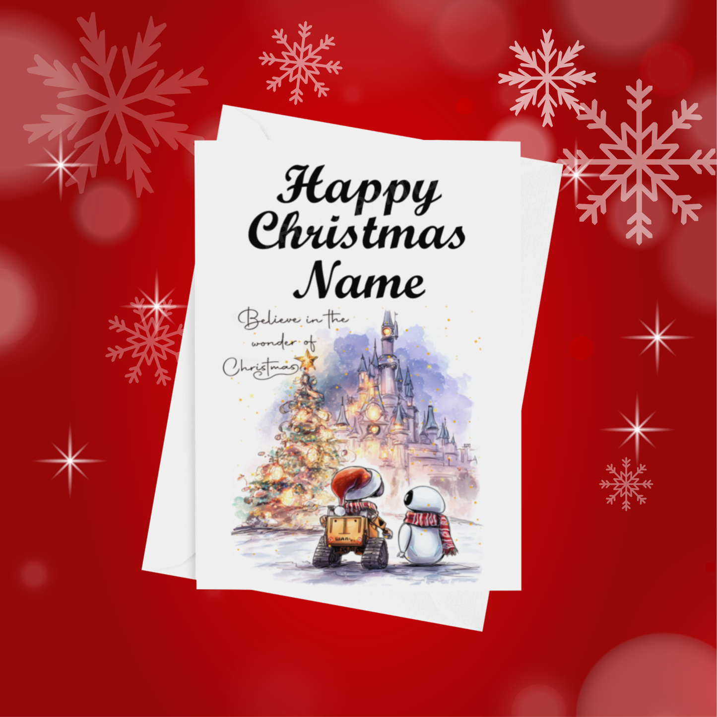 Cute Character Couples Personalised Christmas Card