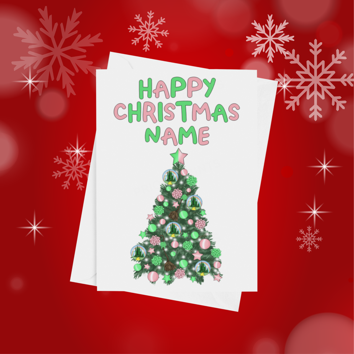 Personalised Character Christmas Tree Card