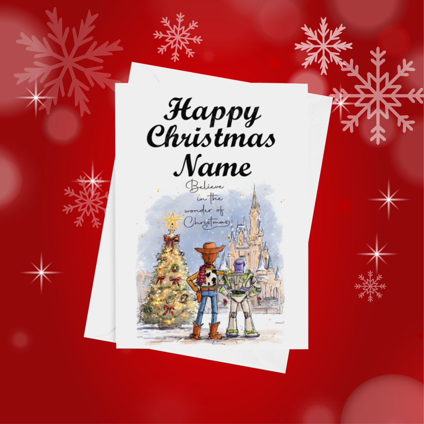 Cute Character Couples Personalised Christmas Card