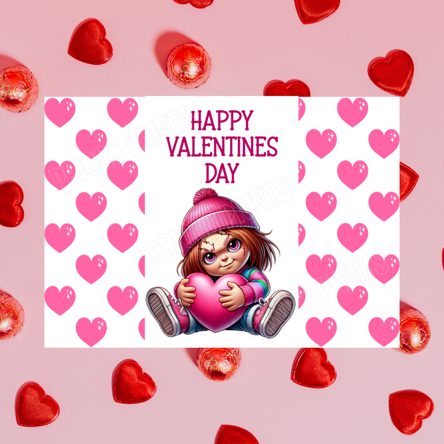 Character with Pink Heart Valentines Day Chocolate Bar Wrapper I Spiderman I Groot I Stitch I Mario I Pikachu I Iron Man I Deadpool I Sonic