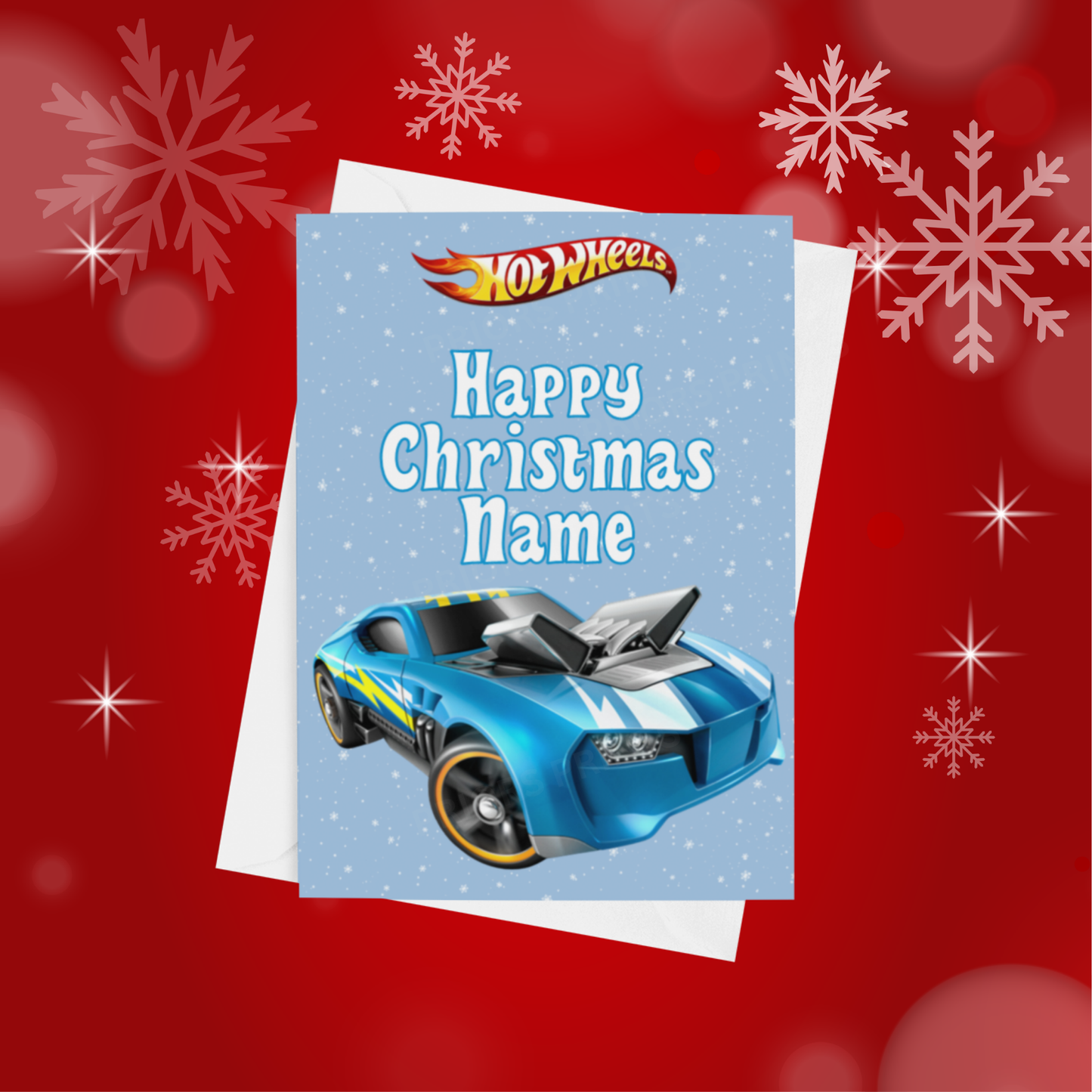 Hot wheels Personalised Christmas Card